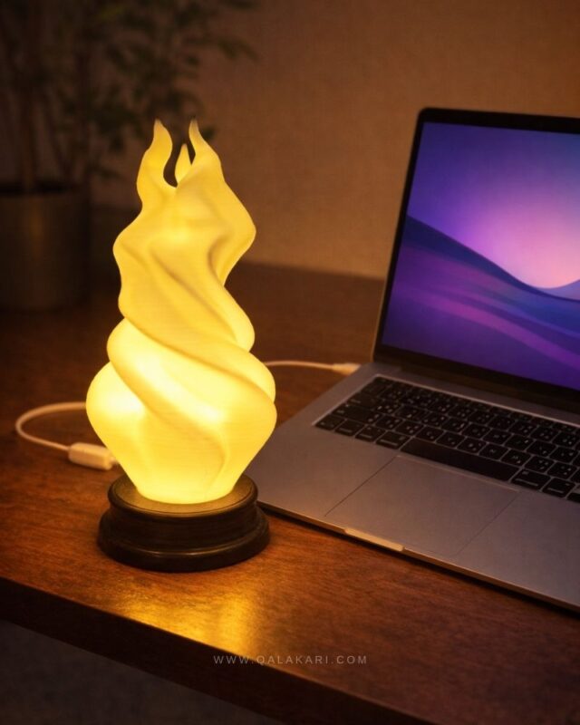 Flame Glow Spiral Lamp | Premium Ambient LED Table Light