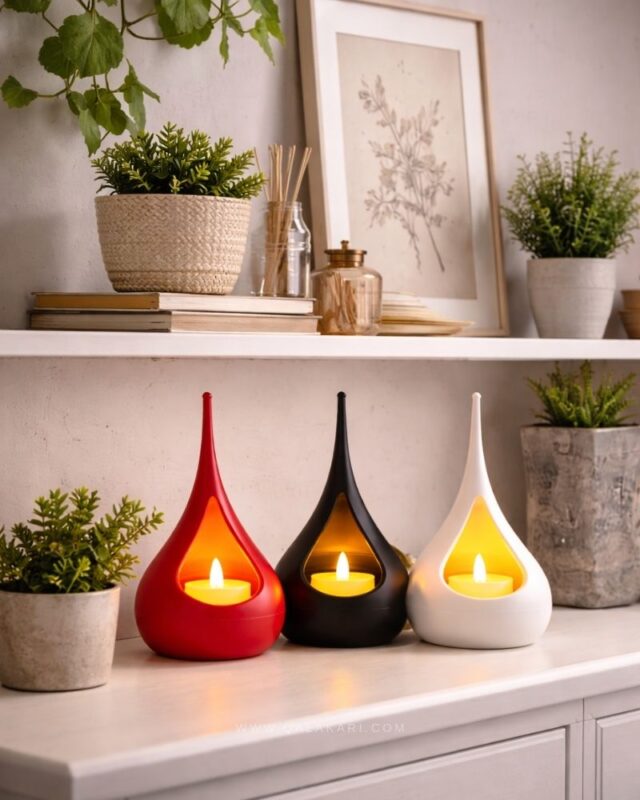 Teardrop Tealight LED Candle Holder